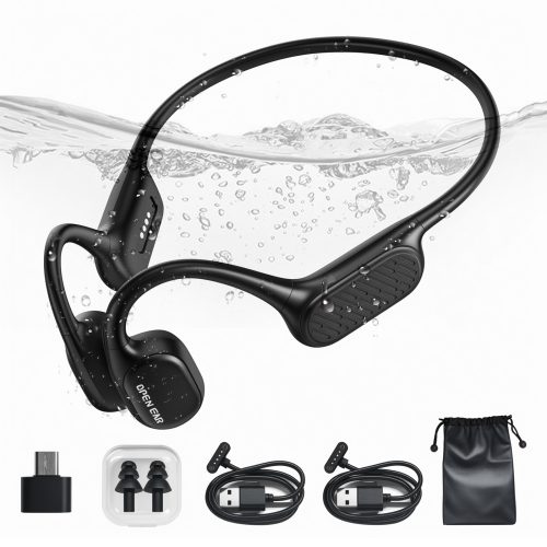 Open Ear Headphones Bluetooth 5.3 Bone Conduction Headphones with Mic, Wireless Headphones with 40H Playtime
