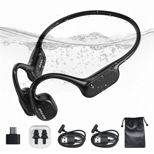 Open Ear Headphones Bluetooth 5.3 Bone Conduction Headphones with Mic, Wireless Headphones with 40H Playtime