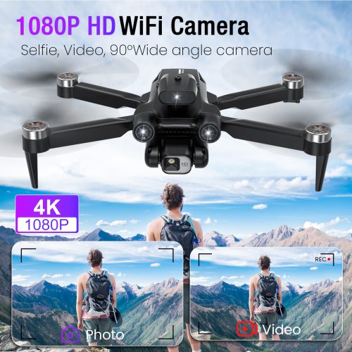 Drone with Camera for Adults, One-Key Take Off/Landing, Speed Adjustment, Headless Mode, 2 Batteries