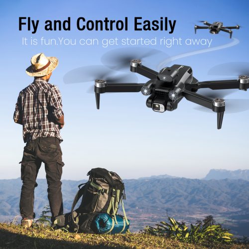 Drone with Camera for Adults, Brushless Motor, Altitude Hold，Headless Mode,3D Flips, Trajectory Flight, App Control,One Key Start, RC Quadcopter for Adult