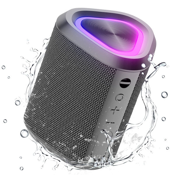 BF8FF807-DDAA-4b69-A16C-55CBABB99B38 Bluetooth Speaker with IPX7 Waterproof, Dynamic Lights, Crisp Clear Sound, True Wireless Stereo, Clip Portable for Pool Beach Boat Kayak Float Golf Gift