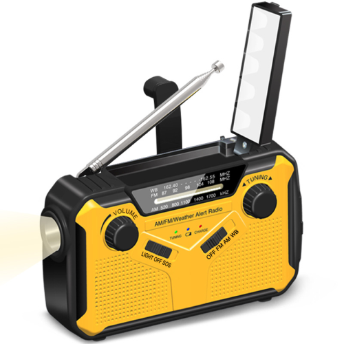 Emergency Weather Radio, NOAA Weather Alert Radio Solar Charging, Hand Crank & USB Charged, SOS Alarm, Headphone Jack